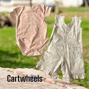 Cartwheels Infant Pink Girls 2 Snap Closure Jumpers 6-12 Months New Never Worn